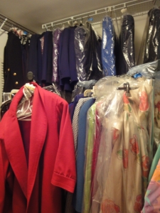 a walk-in closet full of haute couture